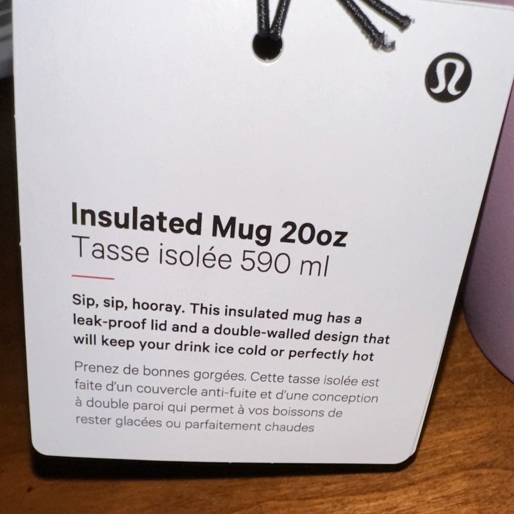 Lululemon Insulated 20oz Travel Mug - Lavender Lux NWT - Picture 5 of 10